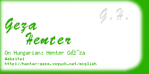 geza henter business card